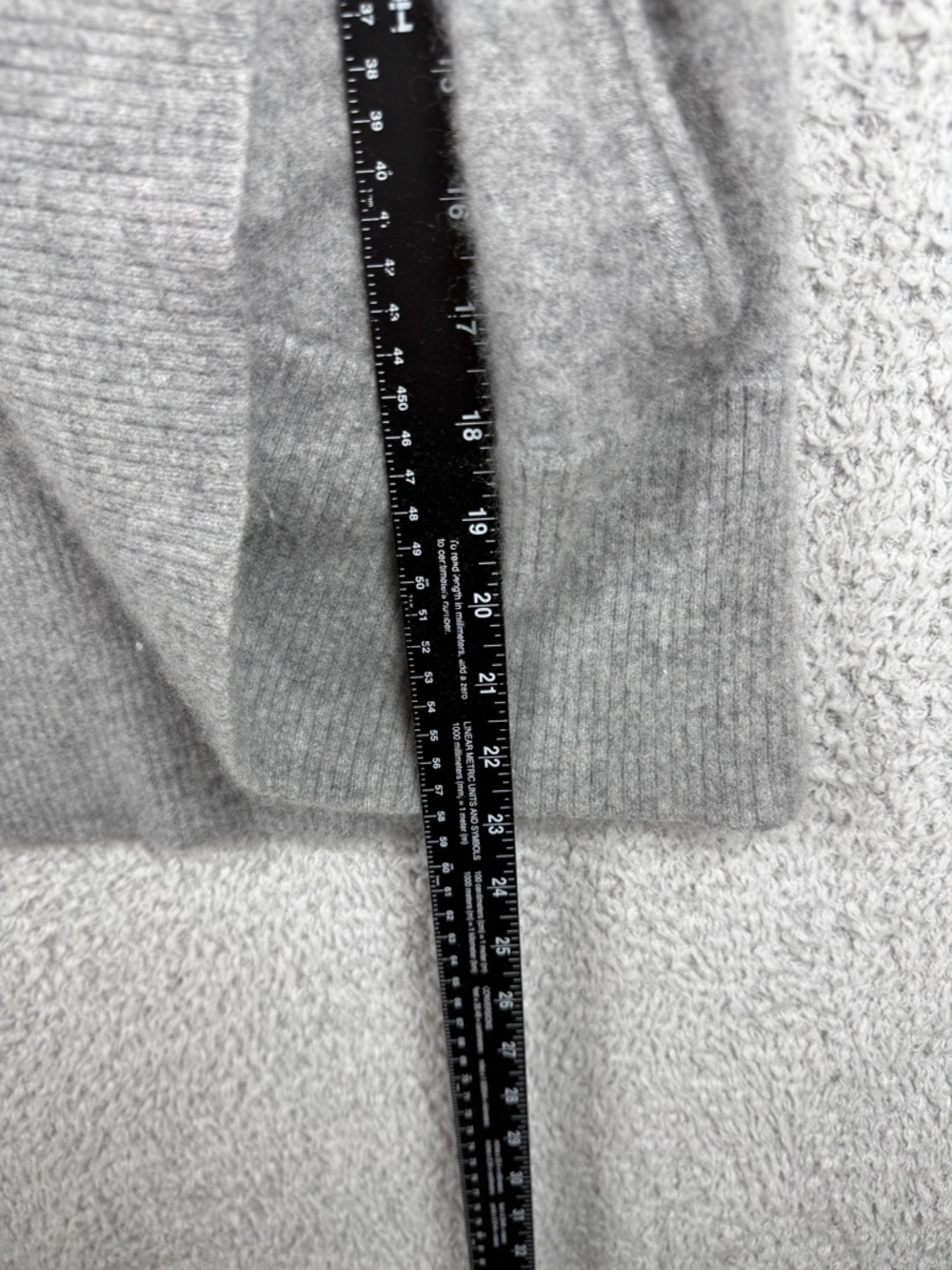Quince Cashmere Open-Front Shawl Collar Sweater Cardigan w Pockets- Light Gray - Picture 6 of 9